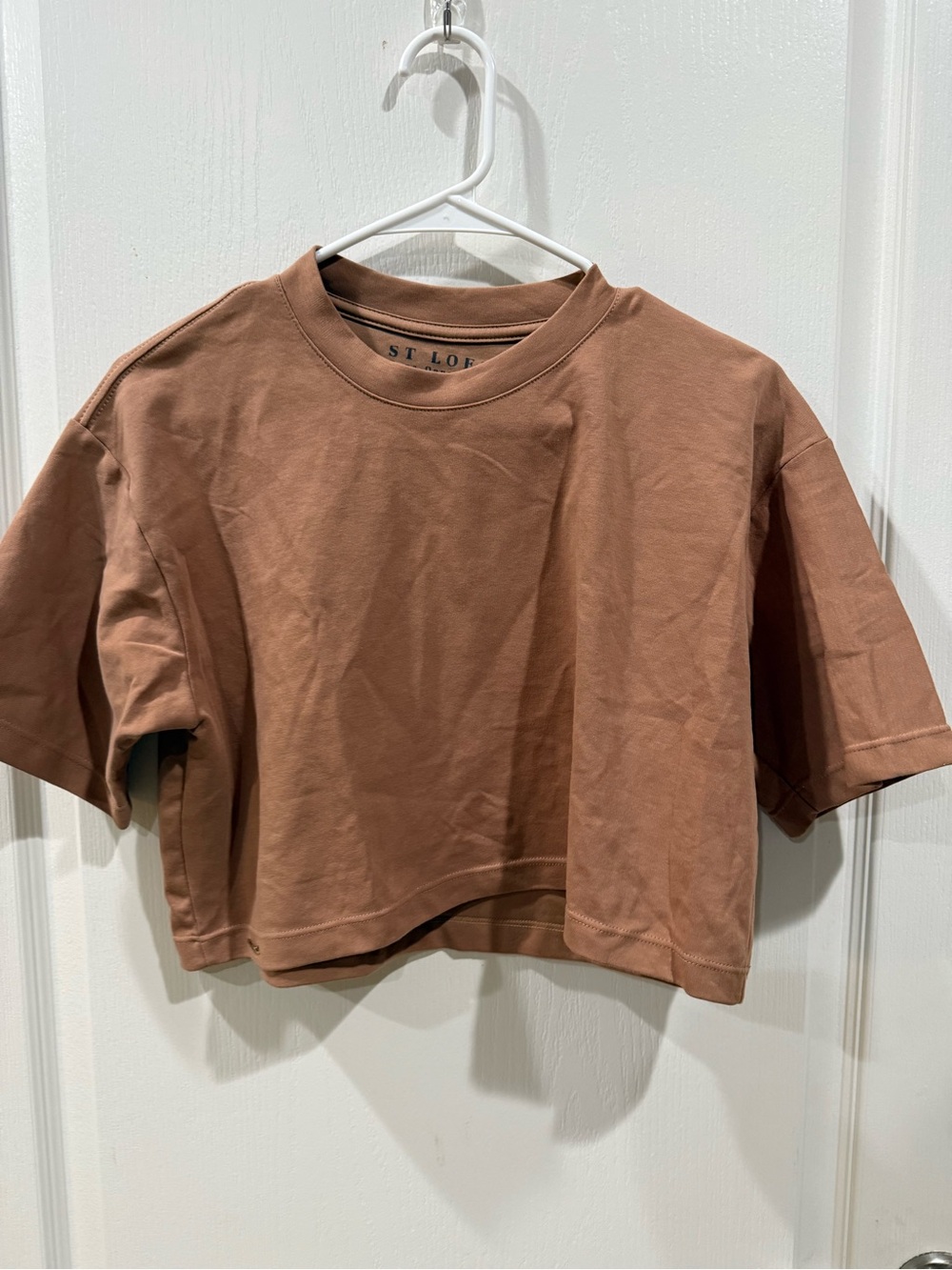Brown Cropped Crewneck Tee